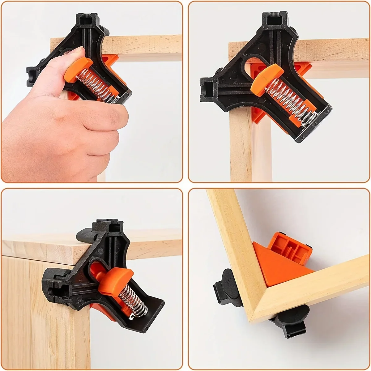 Woodworking Right Angle Clamp - 4 STUKS Rechte hoekbevestigingsclip Verstelbare zwenkhoekklem