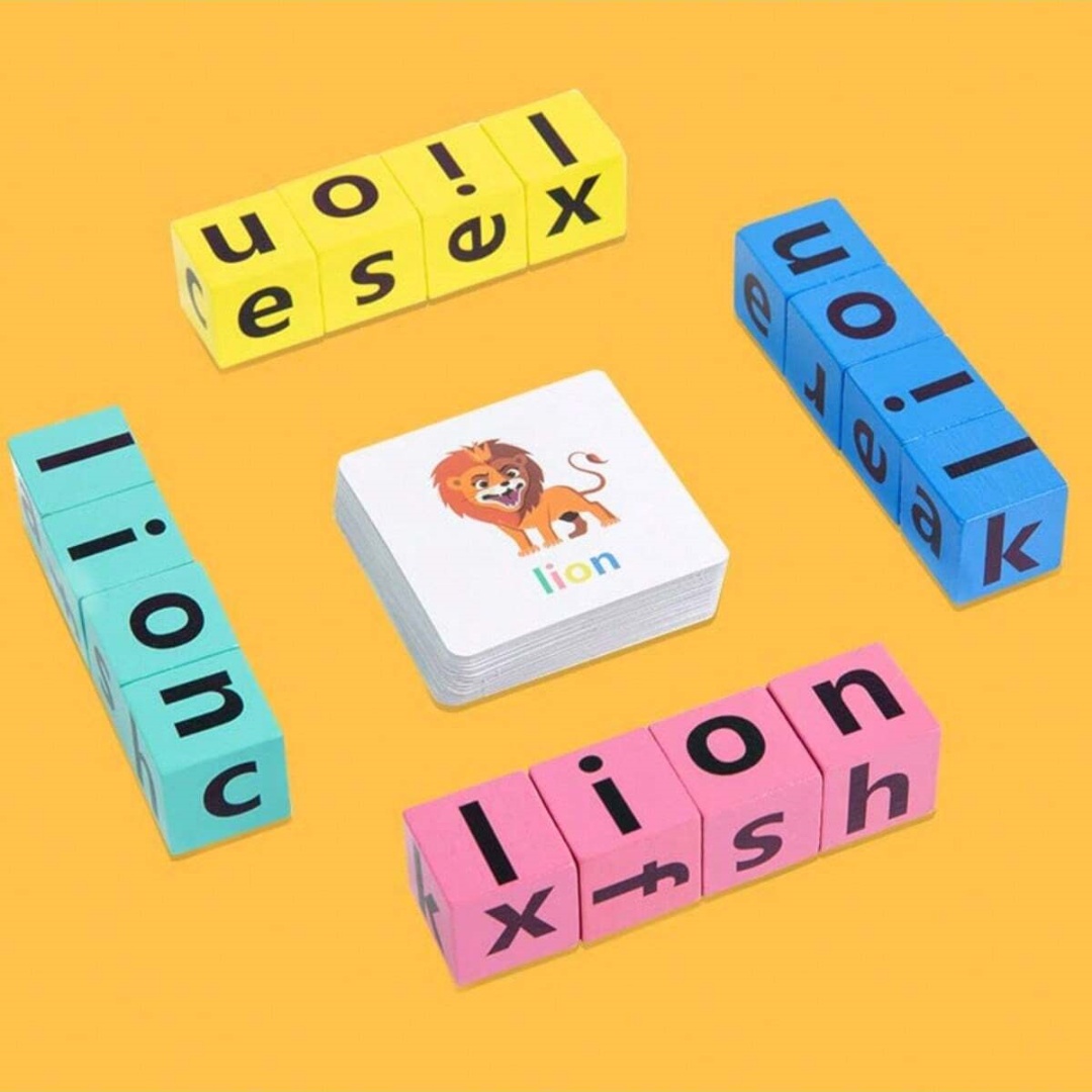 Woodworking For Kids - Alfabetisch spellingsbordspel voor kinderen, 16 letterblokken