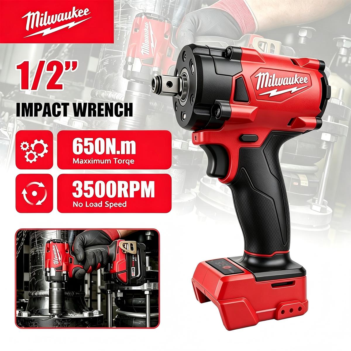 Milwaukee Drill M18 Fuel - Milwaukee 1/2' M18 FUEL borstelloze accu-slagmoersleutel
