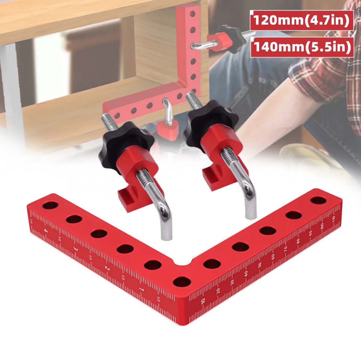 Woodworking Right Angle Clamp - 1Set 90 graden positioneringsvierkanten Aluminiumlegering haakse