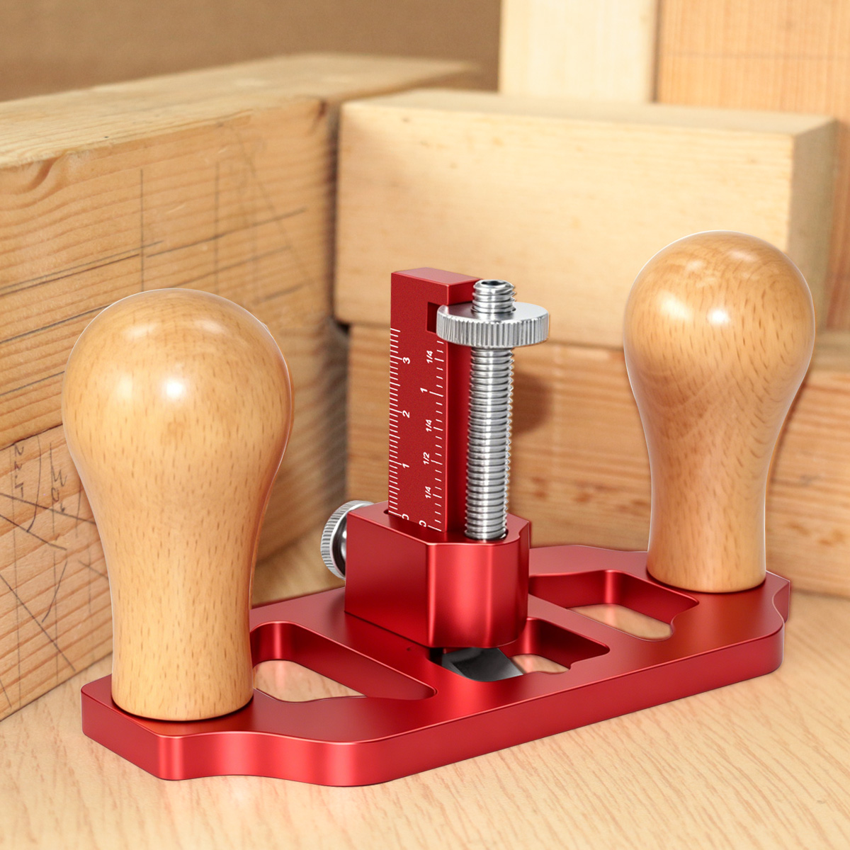 Router Plane Hand - Handrouter, verstelbare diepte, houtbewerkingshandschaaf, aluminium behuizing,