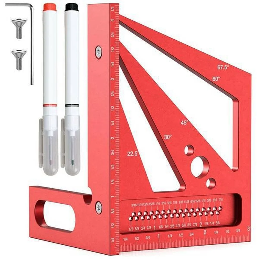 Woodworking Workshop Layout - Rode 3D Multi-hoek Meetliniaal Geodriehoek Voor