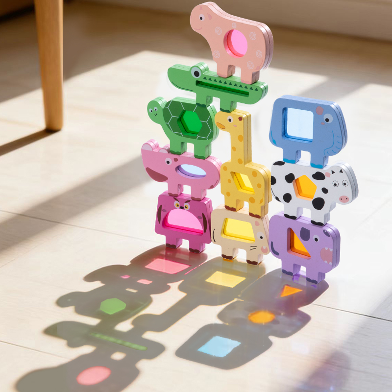 Houten dieren acryl stapelblok - Woodworking For Kids recensie en prijs