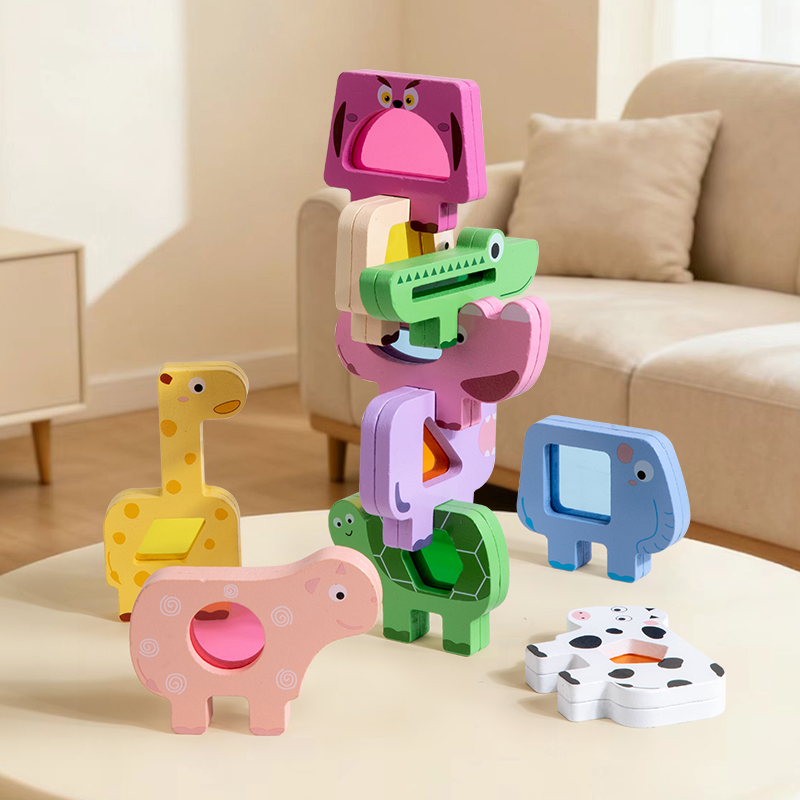 Houten dieren acryl stapelblok - Woodworking For Kids recensie en prijs