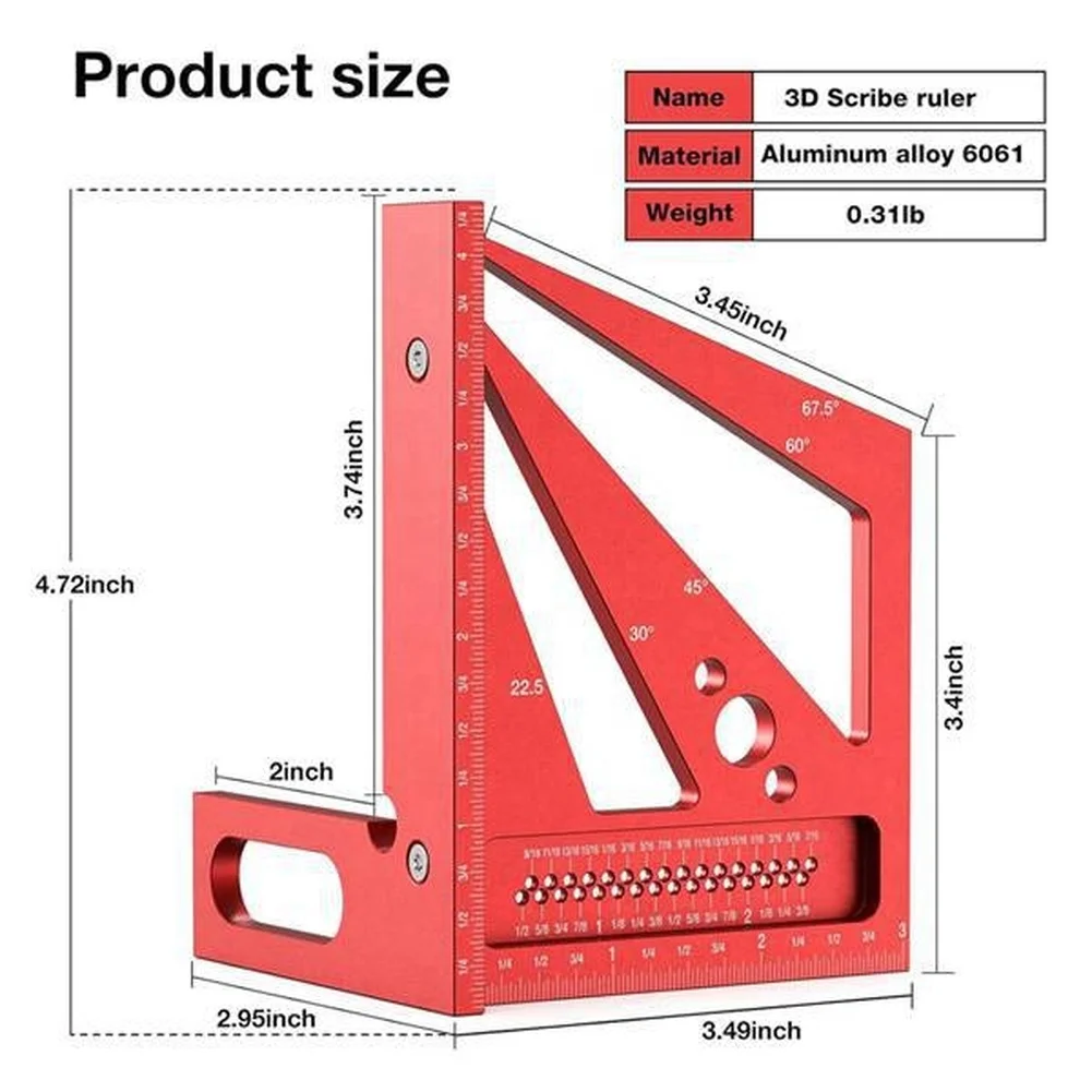 Rode 3D Multi-hoek Meetliniaal - Woodworking Workshop Layout recensie en prijs
